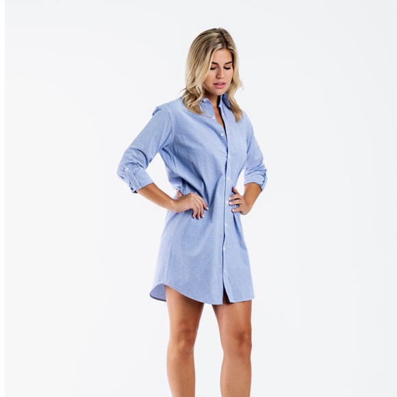 Emily Phillips Dresses & Skirts - Emily Phillips Navy Seersucker Girlfriend Dress 4